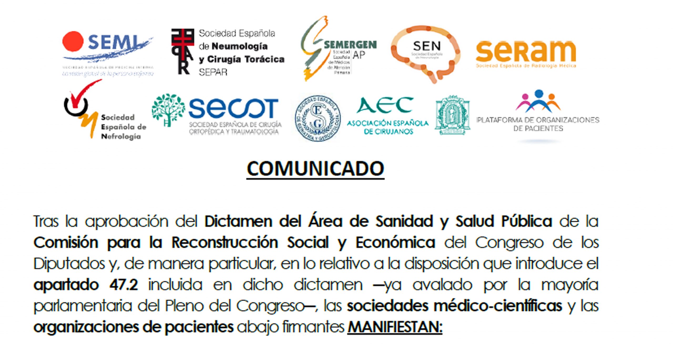 Comunicado sobre el punto 47.2 del dictamen de la Comisión para la Reconstrucción Social y Económica - SERAM