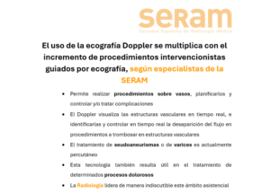 El uso de la ecografía Doppler se multiplica con el incremento de procedimientos intervencionistas guiados por ecografía, según especialistas de la SERAM