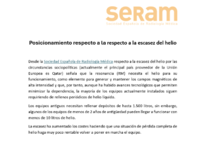 Posicionamiento SERAM respecto a la escasez del helio