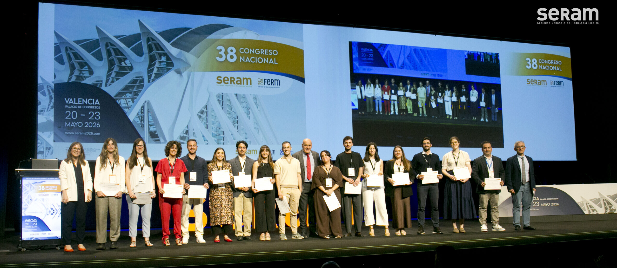 La SERAM premia a las mejores comunicaciones del congreso nacional, a los mejores revisores de la Revista Radiología, a proyectos solidarios y a radiólogos excepcionales